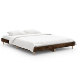 Vidaxl bedframe bewerkt hout gerookt eikenkleurig 135x190 cm