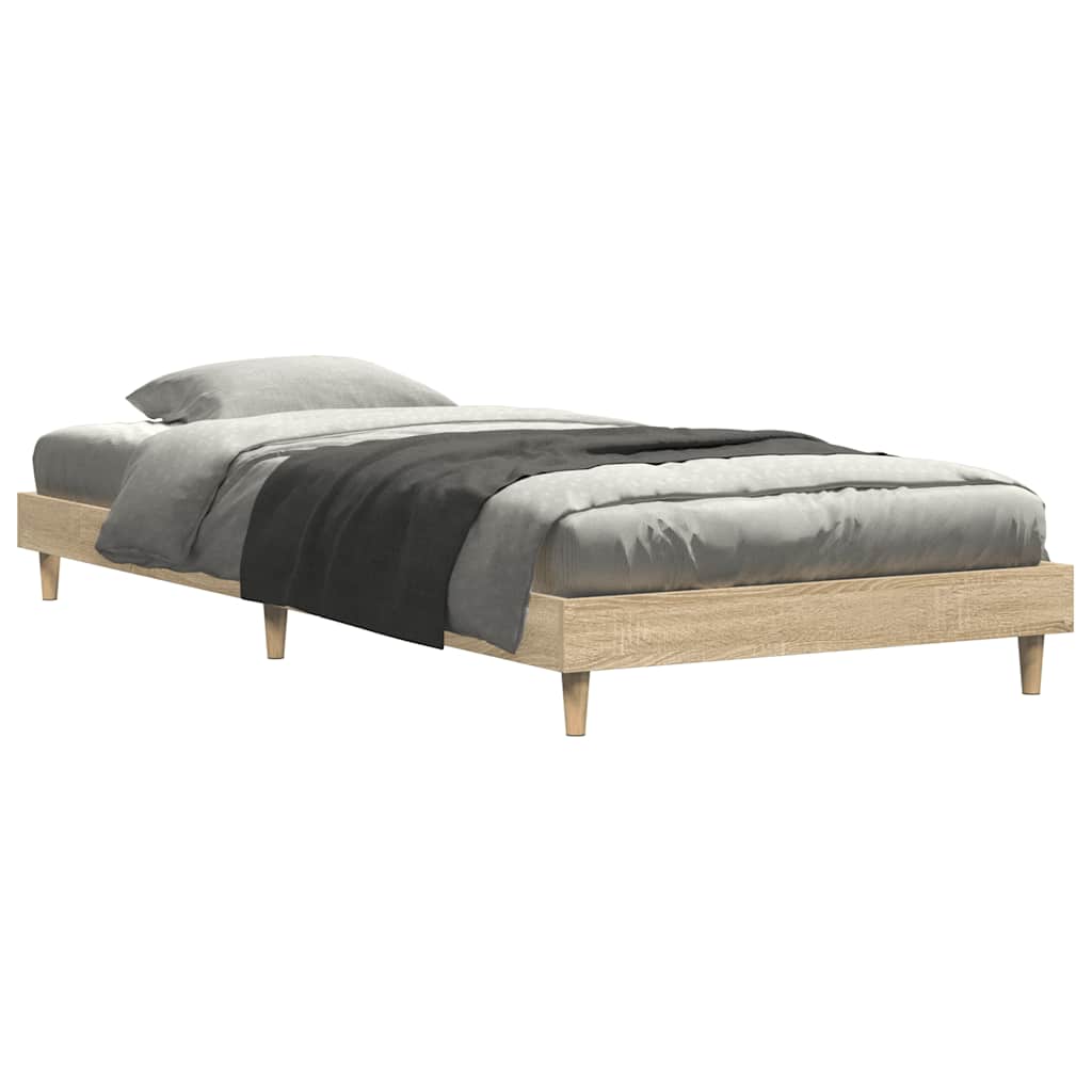 Vidaxl bedframe zonder matras hout sonoma eikenkleurig 75x190 cm
