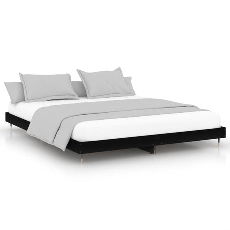 Vidaxl bedframe massief hout zwart 200x200 cm