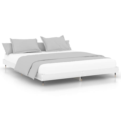 Vidaxl bedframe bewerkt hout hoogglans wit 200x200 cm