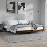 Vidaxl bedframe zonder matras 200x200 cm spaanplaat bruin eikenkleurig