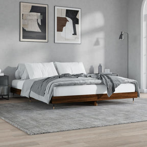 Vidaxl bedframe zonder matras 200x200 cm spaanplaat bruin eikenkleurig