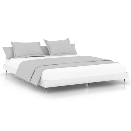 Vidaxl bedframe led massief hout wit 120x200 cm