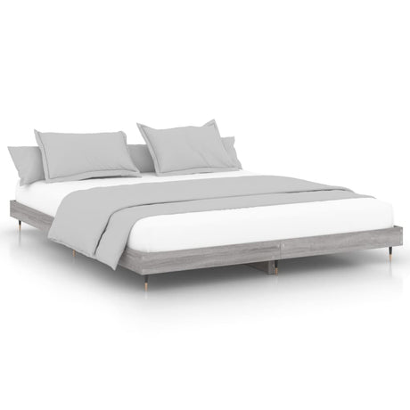 Vidaxl bedframe bewerkt hout grijs sonoma eikenkleurig 120x200 cm