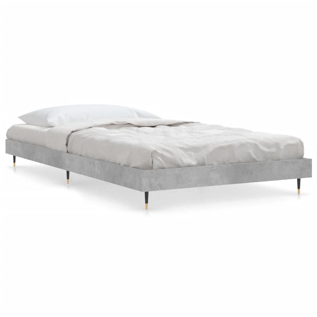 Vidaxl bedframe bewerkt hout betongrijs 100x200 cm