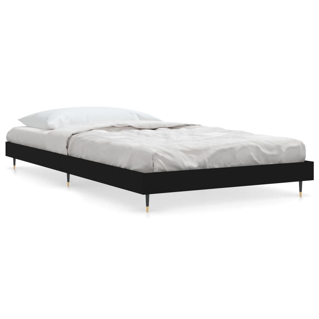 Vidaxl bedframe bewerkt hout zwart 90x200 cm