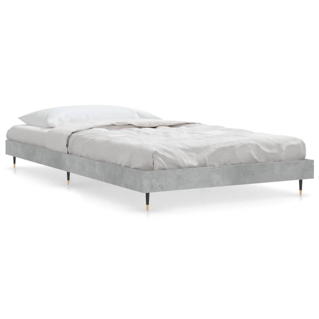 Vidaxl bedframe bewerkt hout betongrijs 90x200 cm