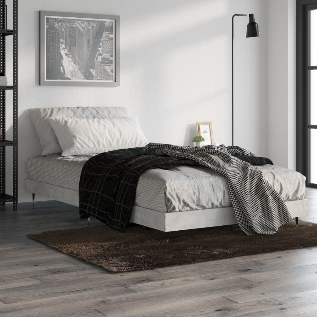 Vidaxl bedframe bewerkt hout betongrijs 90x200 cm