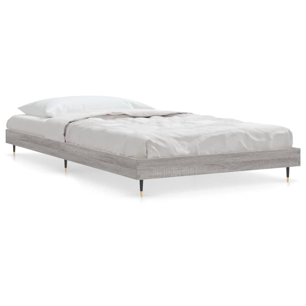 Vidaxl bedframe bewerkt hout grijs sonoma eikenkleurig 90x200 cm