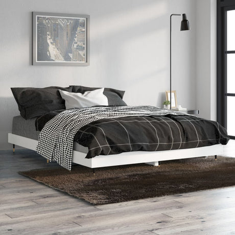 Vidaxl bedframe bewerkt hout wit 135x190 cm
