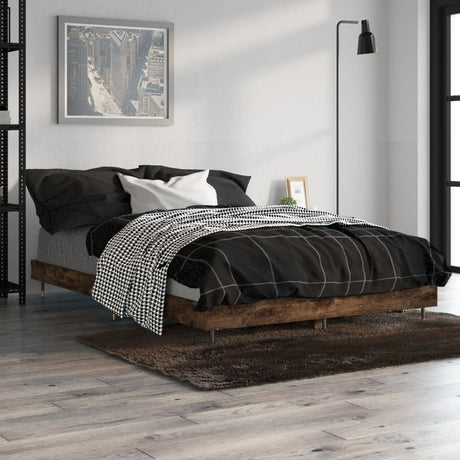 Vidaxl bedframe zonder matras hout gerookt eikenkleurig 120x190 cm
