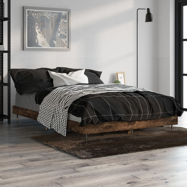 Vidaxl bedframe zonder matras hout gerookt eikenkleurig 120x190 cm