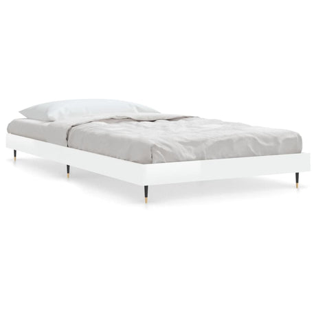Vidaxl bedframe bewerkt hout hoogglans wit 90x190 cm