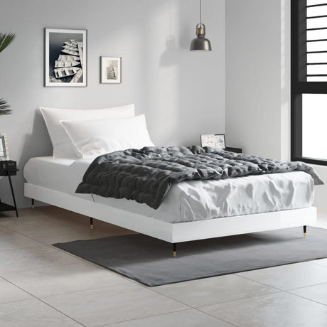 Vidaxl bedframe bewerkt hout hoogglans wit 90x190 cm