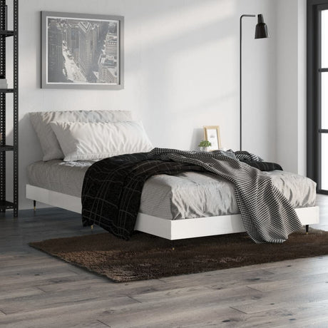 Vidaxl bedframe bewerkt hout hoogglans wit 90x190 cm