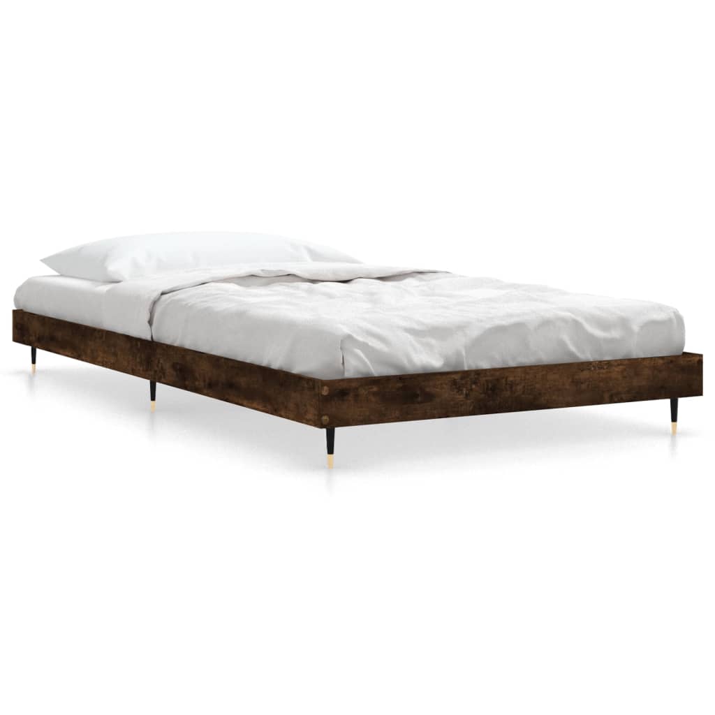 Vidaxl bedframe zonder matras hout gerookt eikenkleurig 90x190 cm