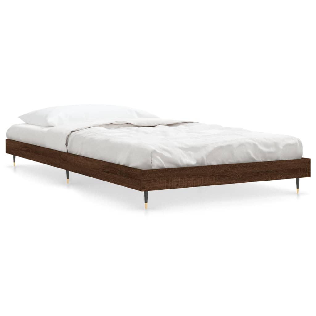 Vidaxl bedframe zonder matras bewerkt hout bruin eikenkleur 90x190 cm