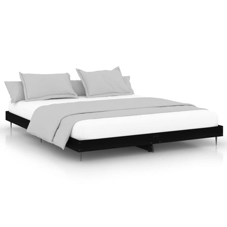 Vidaxl bedframe massief hout zwart 200x200 cm