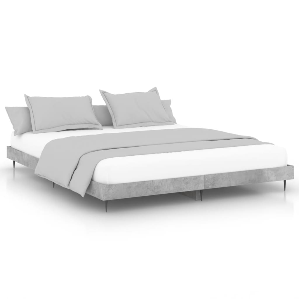 Vidaxl bedframe bewerkt hout betongrijs 200x200 cm