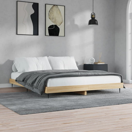 Vidaxl bedframe zonder matras hout sonoma eikenkleurig 180x200 cm