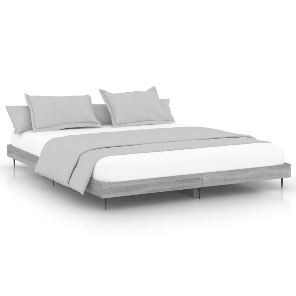 Vidaxl bedframe zonder matras 160x200 cm spaanplaat grijs sonoma