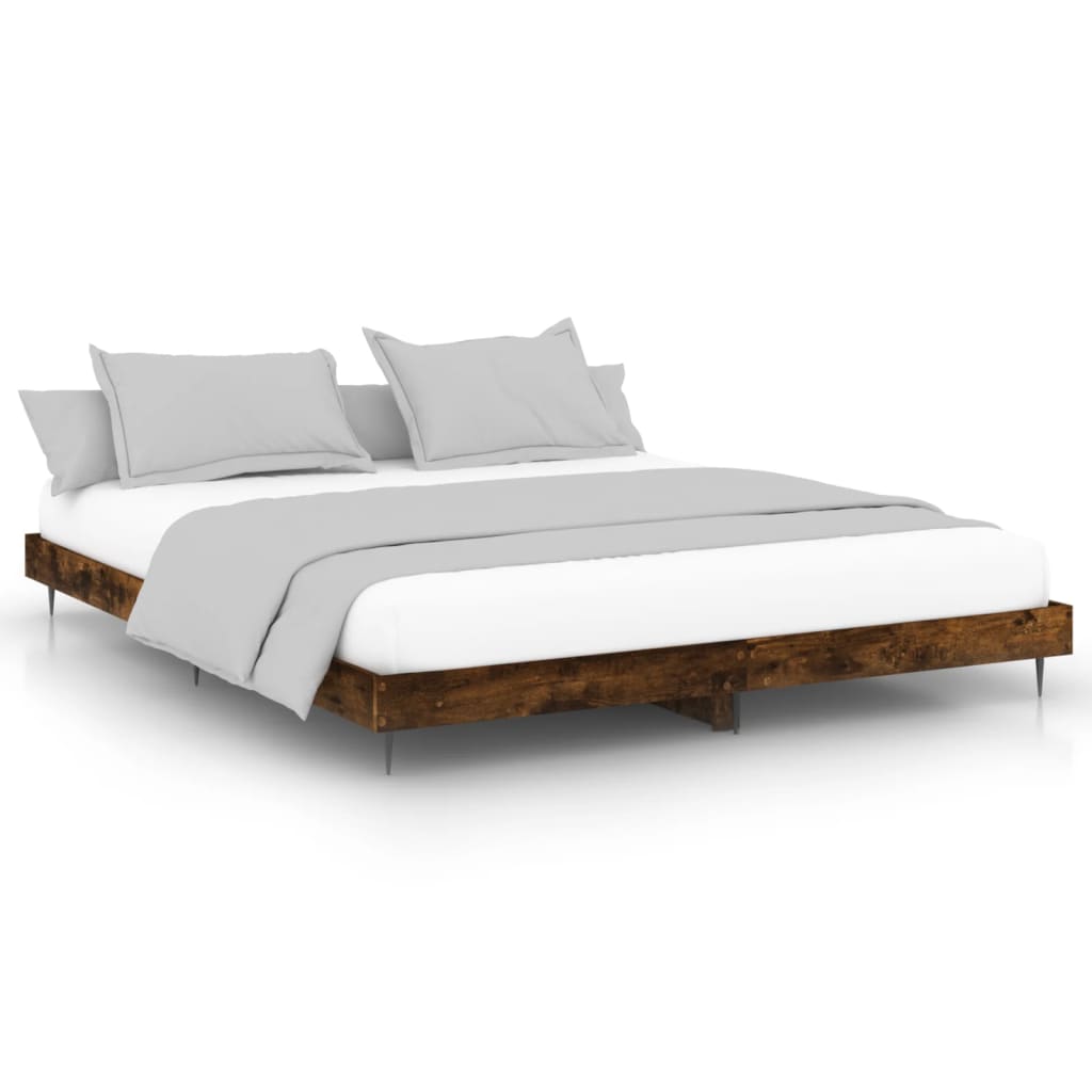 Vidaxl bedframe zonder matras hout gerookt eikenkleurig 150x200 cm