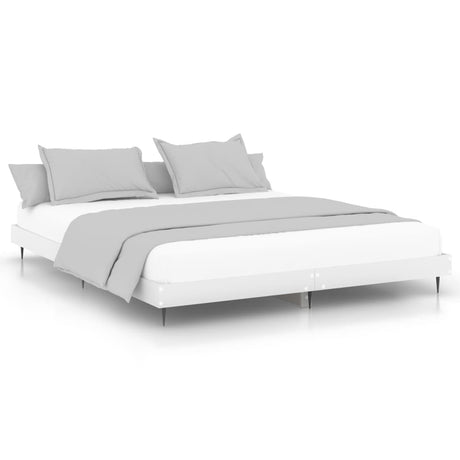 Vidaxl bedframe led massief hout wit 120x200 cm