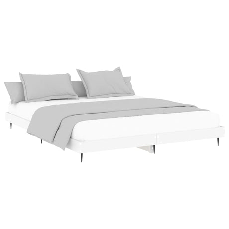 Vidaxl bedframe led massief hout wit 120x200 cm
