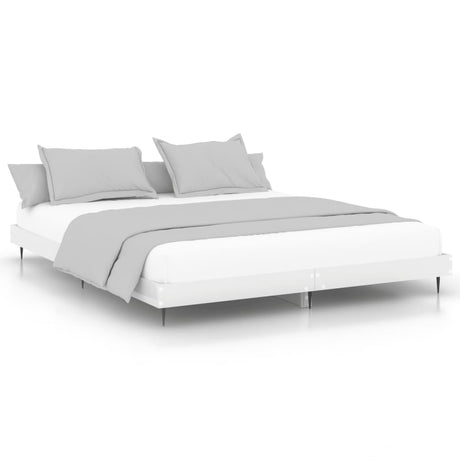 Vidaxl bedframe bewerkt hout hoogglans wit 120x200 cm