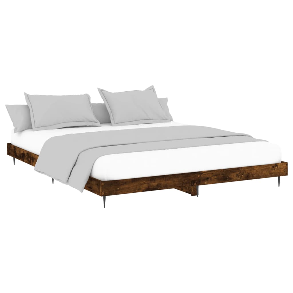 Vidaxl bedframe zonder matras hout gerookt eikenkleurig 120x200 cm