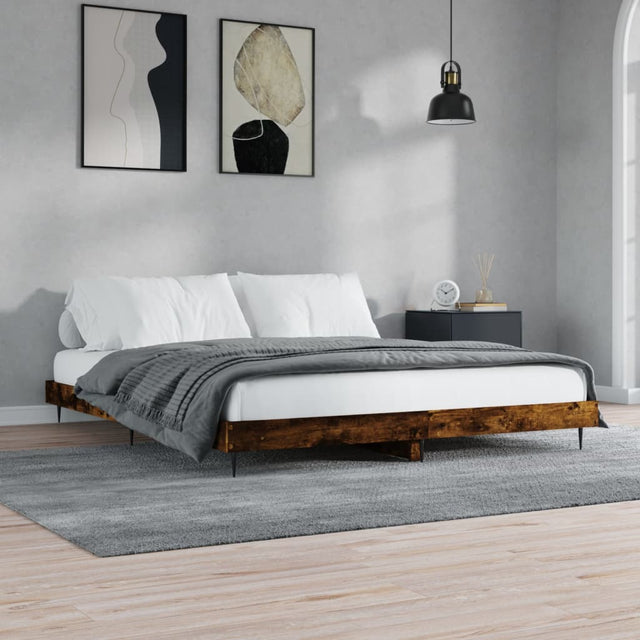 Vidaxl bedframe zonder matras hout gerookt eikenkleurig 120x200 cm