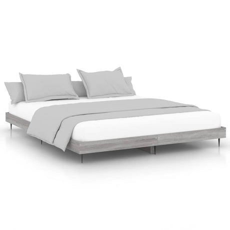 Vidaxl bedframe bewerkt hout grijs sonoma eikenkleurig 120x200 cm