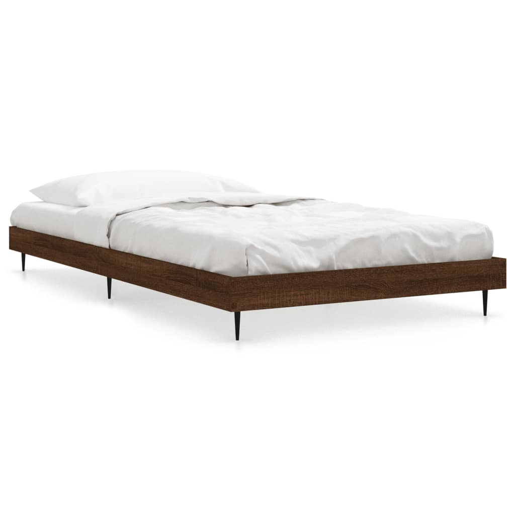 Vidaxl bedframe zonder matras bewerkt hout bruin eikenkleur 100x200 cm