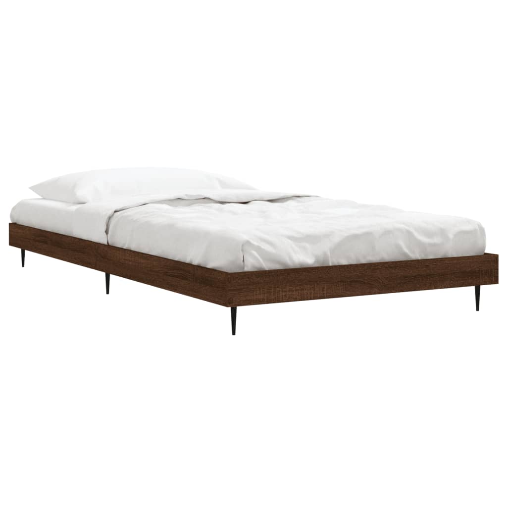 Vidaxl bedframe zonder matras bewerkt hout bruin eikenkleur 100x200 cm