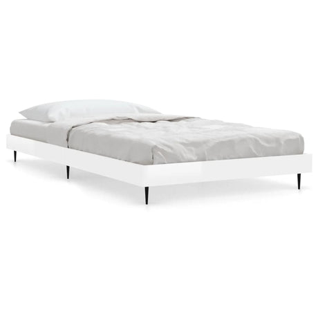 Vidaxl bedframe bewerkt hout hoogglans wit 90x200 cm