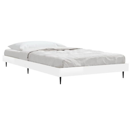 Vidaxl bedframe bewerkt hout hoogglans wit 90x200 cm