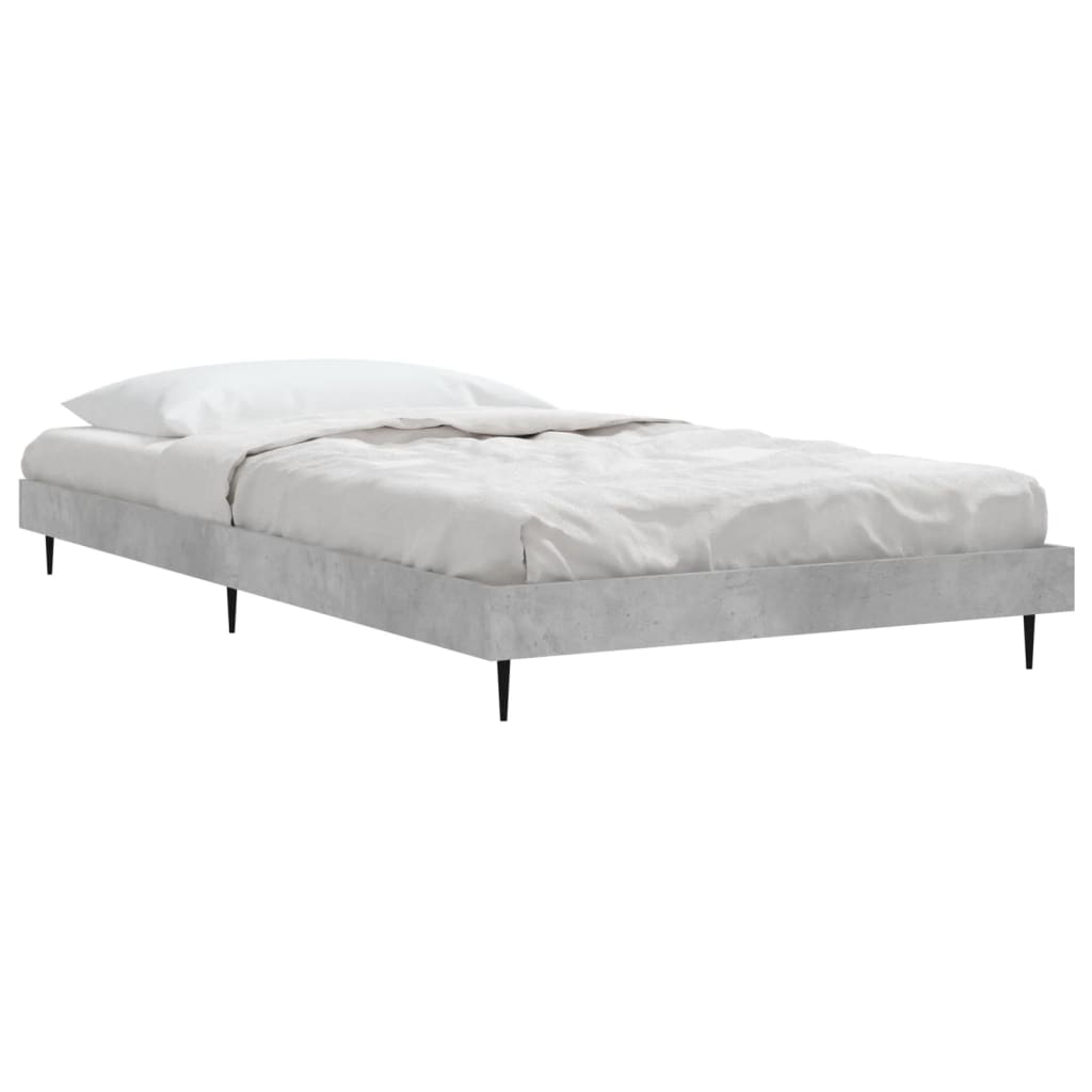 Vidaxl bedframe bewerkt hout betongrijs 90x200 cm