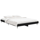 Vidaxl bedframe led massief hout zwart 140x190 cm