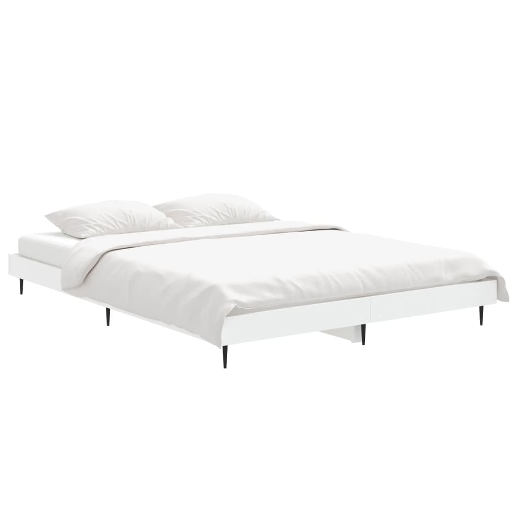 Vidaxl bedframe bewerkt hout wit 135x190 cm