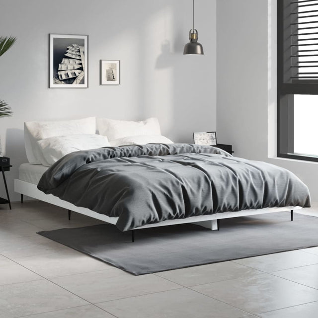 Vidaxl bedframe bewerkt hout wit 135x190 cm