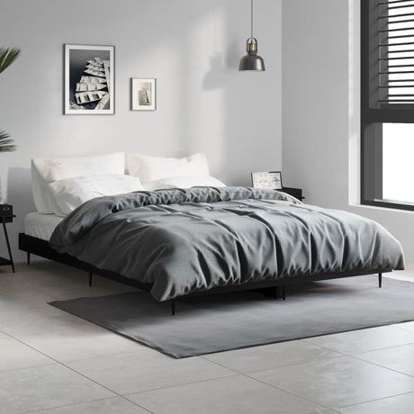 Vidaxl bedframe bewerkt hout zwart 135x190 cm