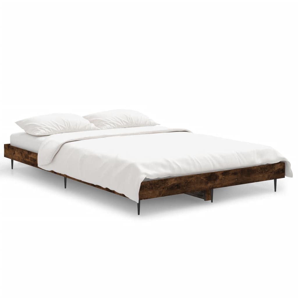 Vidaxl bedframe zonder matras hout gerookt eikenkleurig 120x190 cm