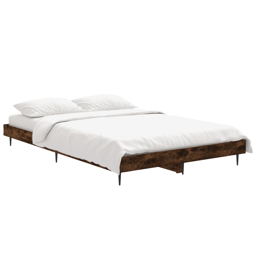 Vidaxl bedframe zonder matras hout gerookt eikenkleurig 120x190 cm