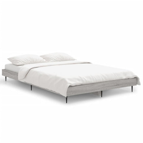 Vidaxl bedframe bewerkt hout grijs sonoma eikenkleurig 120x190 cm