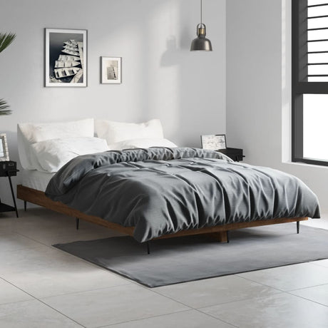 Vidaxl bedframe zonder matras bewerkt hout bruin eikenkleur 120x190 cm