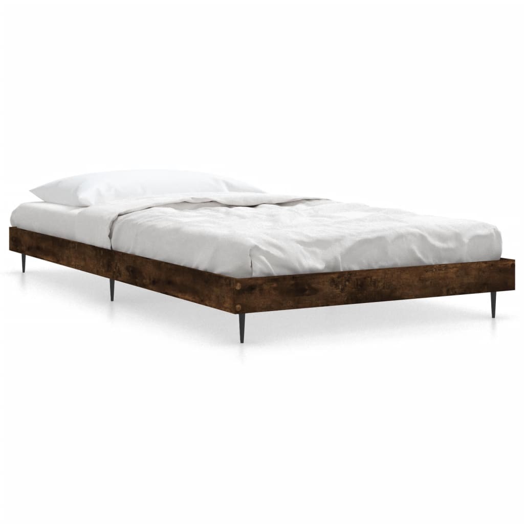 Vidaxl bedframe zonder matras hout gerookt eikenkleurig 90x190 cm