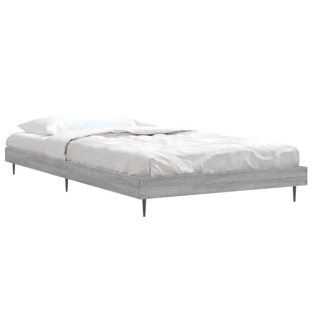 Vidaxl bedframe bewerkt hout grijs sonoma eikenkleurig 90x190 cm