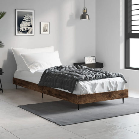 Vidaxl bedframe zonder matras hout gerookt eikenkleurig 75x190 cm