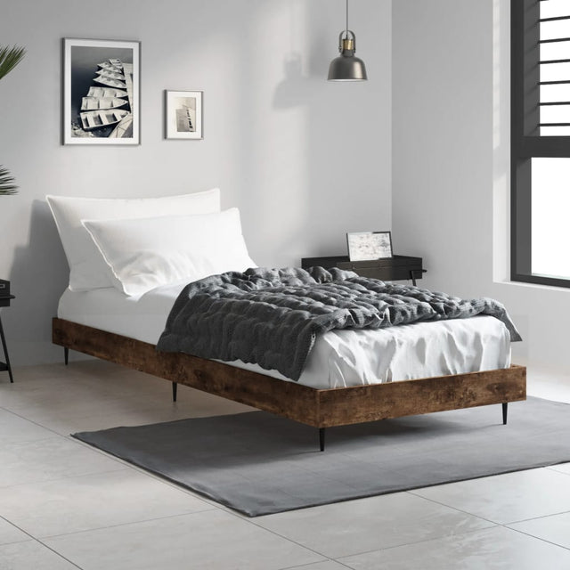 Vidaxl bedframe zonder matras hout gerookt eikenkleurig 75x190 cm