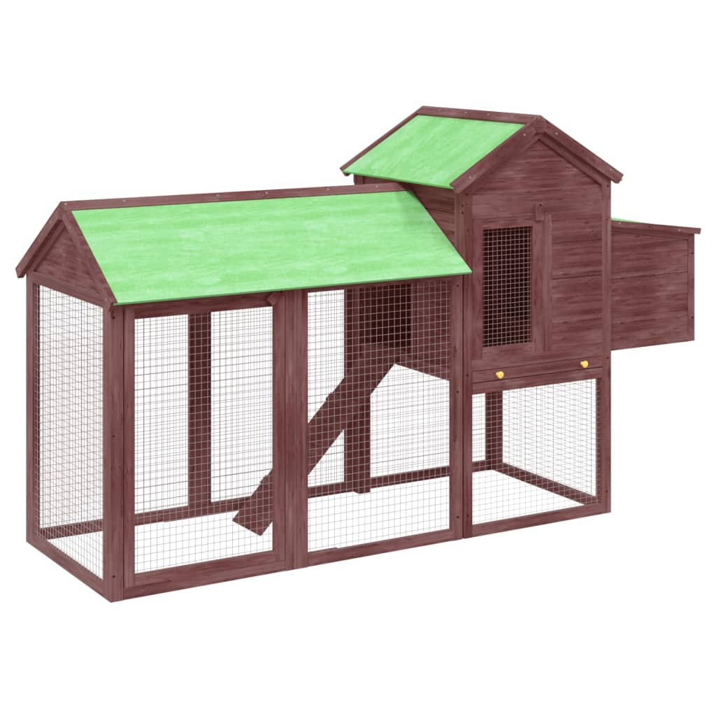 Vidaxl Poulet Coop 193x65x117 cm Solide Pine Mokka Cylinder